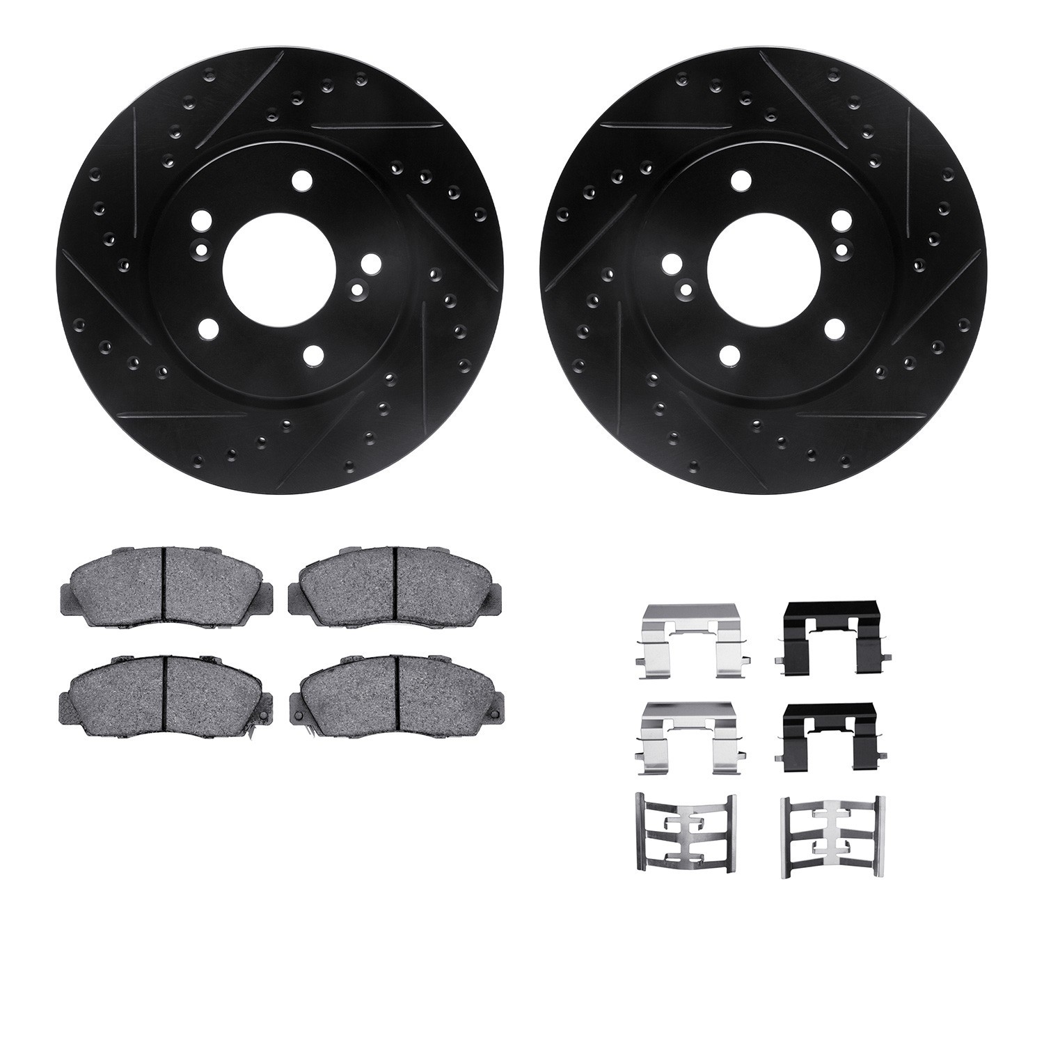 For Acura NSX 91-96 Drilled & Slotted Front Brake Kit w Semi-Metalic Pads