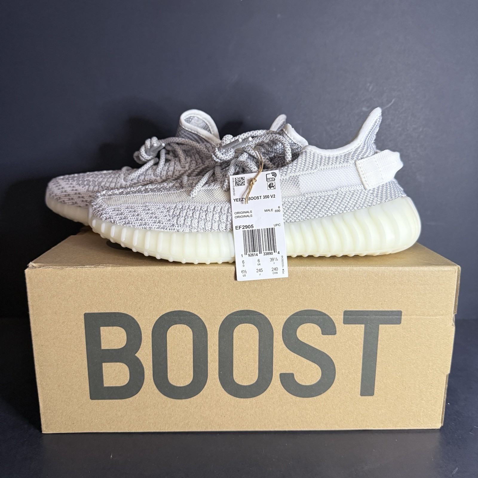 Size 6.5 - adidas Yeezy Boost 350 V2 Static Non-Reflective EF2905 thumbnail 2