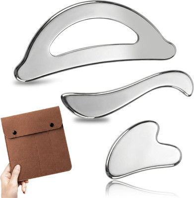 Gua Sha & Muscle Scraper Tool, Stainless Steel Body & Face Gua Sha Set for Deep