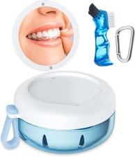 Denture Bath Case Denture Cup Leak Proof Portable Retainer Case Denture Cleaning