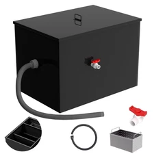 Grease Trap 40LB Oil-water Separator Carbon Steel 15GPM Under Sink Commercial 
