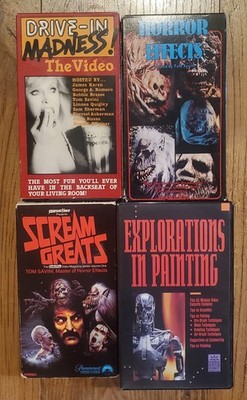 Rare VHS Lot Of 4 Scream Greats Horror Effects Drive-in Madness Tom Savini 