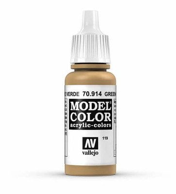 Vallejo Green Ochre Model Color 17ml Acrylic Paint 70.914