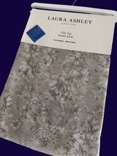 Laura Ashley Window Curtains 2 Panels 38 x 84 Gray Sheer Linen Bridgette Taupe