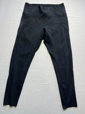 Danskin Womens Black High Waisted Athletic Leggings Side Pockets Size L NWOT