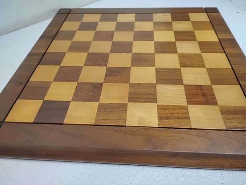 Vintage 1970s Drueke 15"x15" Model 61 Chess Board }Double-Sided Walnut/Birch - Picture 9 of 11