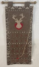 30" Jingles and Joy Christmas Tree Advent Calendar Woodsy Cabin Hunters EUC