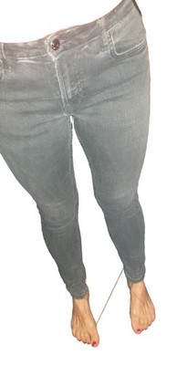  Bershka Damen Jeans grau  straight slim*HoherSchritt Stretch Gr40 