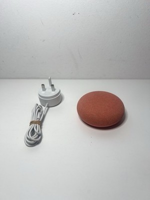 Google Nest Mini 2. Gen Smart Lautsprecher H2C Koralle Google Sprachassistent mit Netzteil
