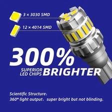 AUTOONE 4PC 6500K Super White LED Reverse BackUp Light Bulb 921 912 W16W 906 916