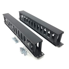 2 PCS 1U 12 Slot Horizontal Rack Mount Cable Management Organizer 19 Inch