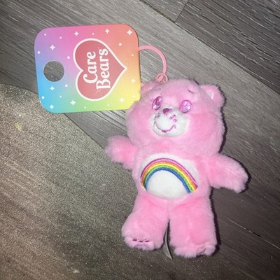 Cloudco Entertainment Care Bears Pink Cheer Bear Keychain Plush Clip 4.5  NWT