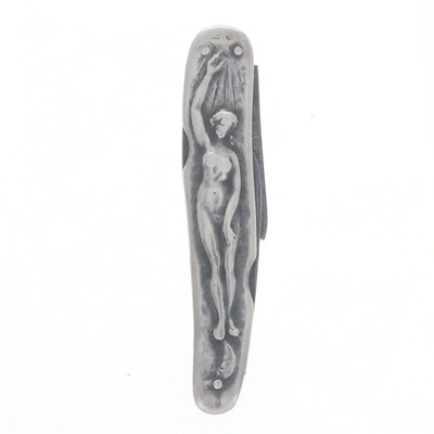 George Wostenholm Nude Moon Star Art Deco Folding Pocket Knife -Ster 925 Vintage