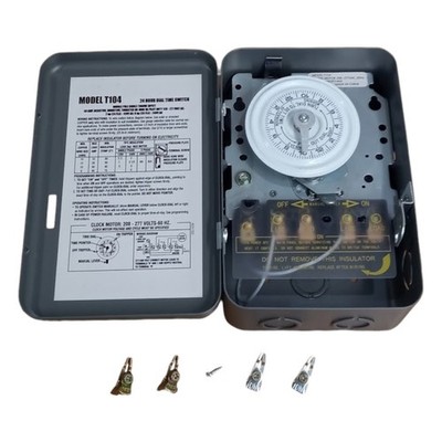24 Hour Electro Mechanical Timer 208-277 Volts 40 Amp DPST for