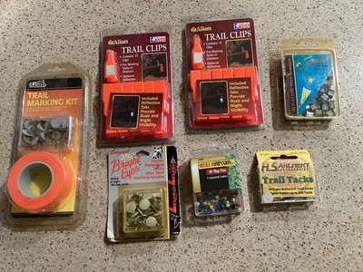 LOT OF TRAIL CLIPS, TRAIL, MARKING KIT, REFLECTIVE, TACKS AND MAP PINS BH 161