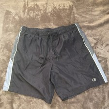 OP Mens Swim Shorts Size XL Black Mesh Lined Drawstring Waist Side Pockets