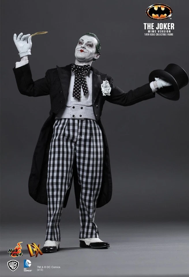 Joker Mime DX14 Hot Toys Jack Nicholson Batman 1989 scala 1/6 nuovo mai esposto - Immagine 3 di 4