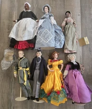 Franklin Heirloom Porcelain Doll Lot Of 7 Gone With The Wind With Boxes 