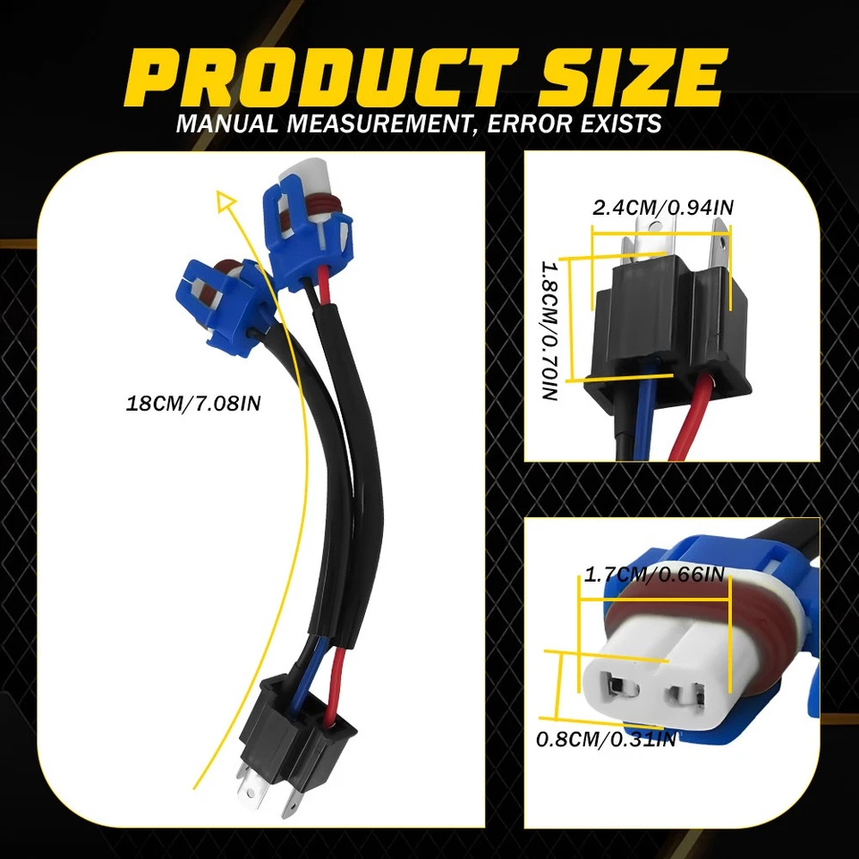2x Conversion Wire 9003 H4 TO 9005 9006 Two Harness Head Light Adapter Plug Play - Image 2 of 4