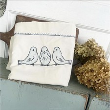 Vintage Embroidered Appliqu d Child  s Crib Bed Sheet Coverlet Kitten Bird Chick