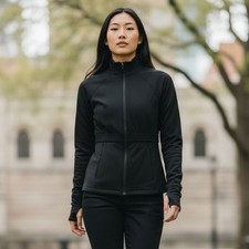 Fabletics Athletic Works Black Zip Up Long Sleeve Jacket Women's Size M