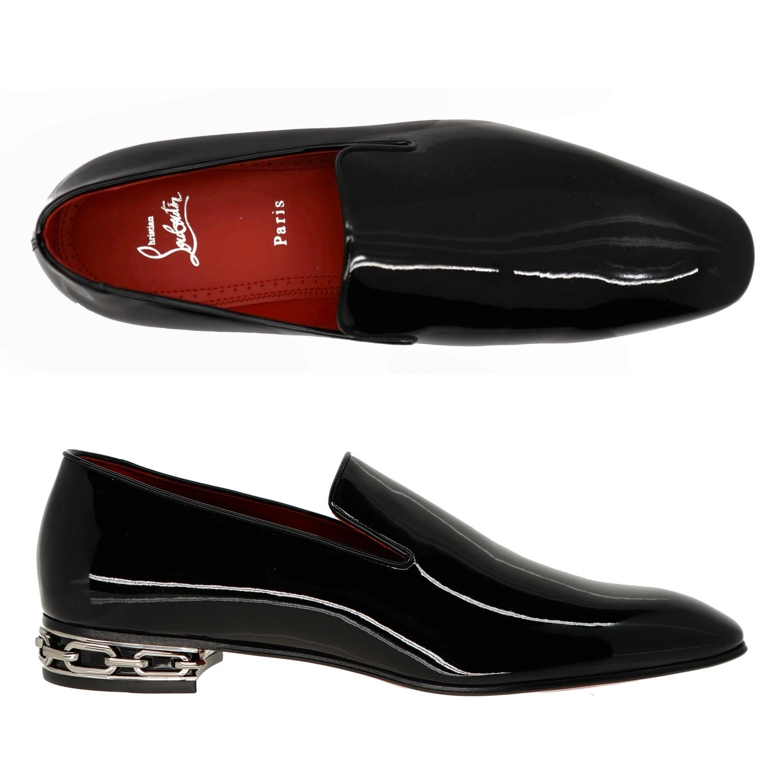 Christian Louboutin — Christian Louboutin Dandy Atlas Dress Shoes Black Patent Leather Size 9 New