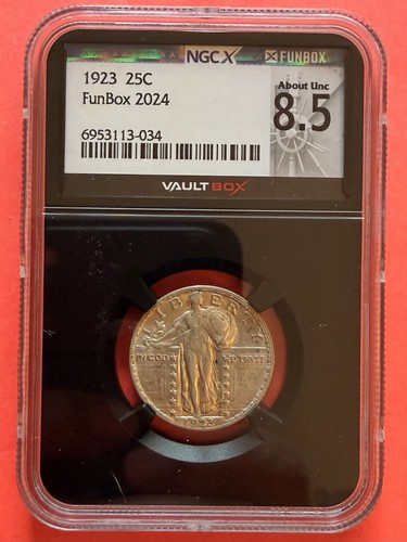 1923 P High Grade Standing Liberty Quarter, NGC 8.5 = AU 55 Grade - Picture 3 of 4