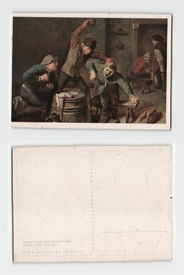 Postkarte - Adriaen Brouwer Taverne Schlägerei Kartenkunst UNBESPIELT