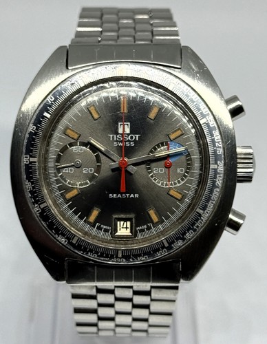 Reloj Tissot Seastar Navigator 1974 vintage cronógrafo 40522-1 Valjoux 7734 - Imagen 2 de 23