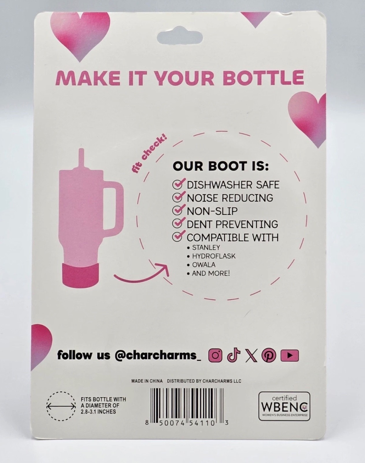 NEW FAST SHIP 💖 CharCharms 2026 Valentine&rsquo;s Day Water Bottle Boot Heart Edition