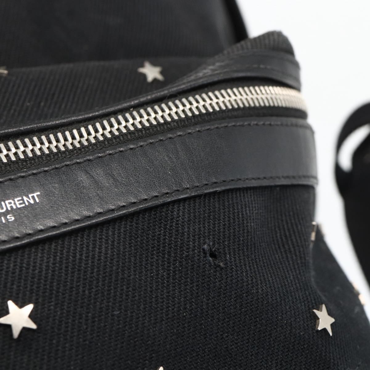 SAINT LAURENT Backpack Canvas Black Silver Auth bs34220 — image 10
