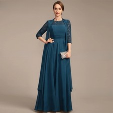 2 Piece Elegant Mother of the Bride Dress with Jacket Customized A-line Wedding