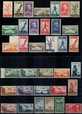 1938 Italian East Africa 35 Values New Fresh Full Rubber ** MNH