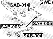 For FEBEST SAB-003 REAR CROSS LEVER SILENTBLOCK SUBARU IMPREZA