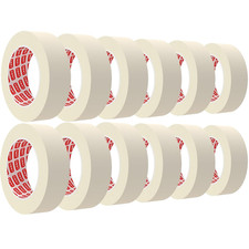Masking Tape 1 Inch X 55 Yards X 12 Rolls, Bulk Adhesive Painting Tape for Gener