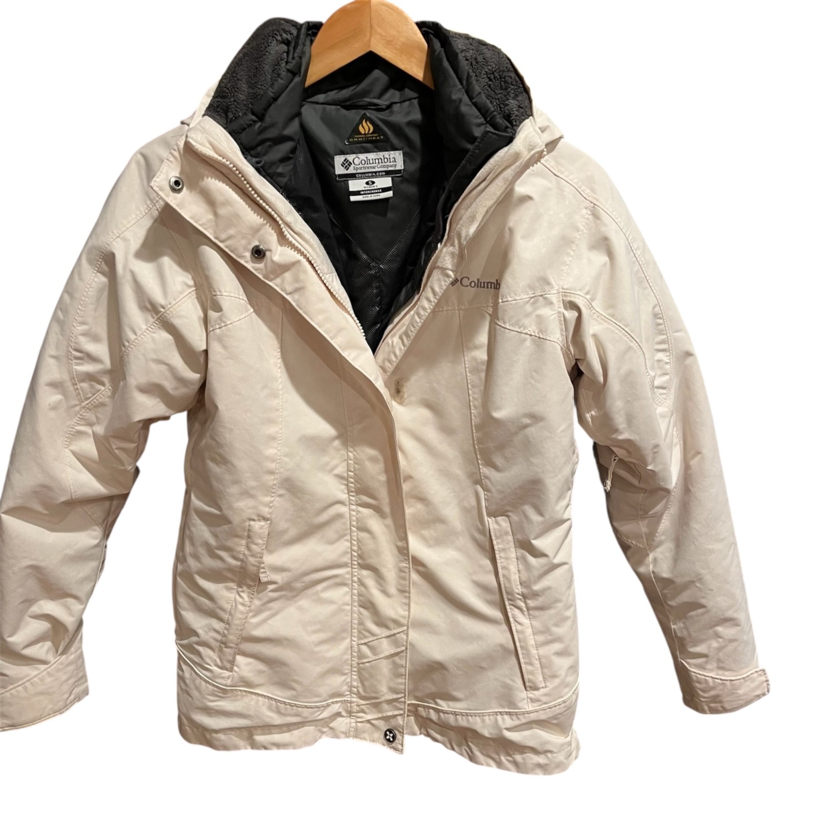 Columbia Women’s Whirlibird Interchange Winter Jacket Cream/Olive Size Small