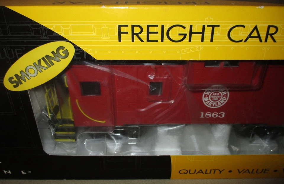 K-line - Western Maryland Smoking Extended Vision Caboose O Scale Car 1863 - Image 3 of 4