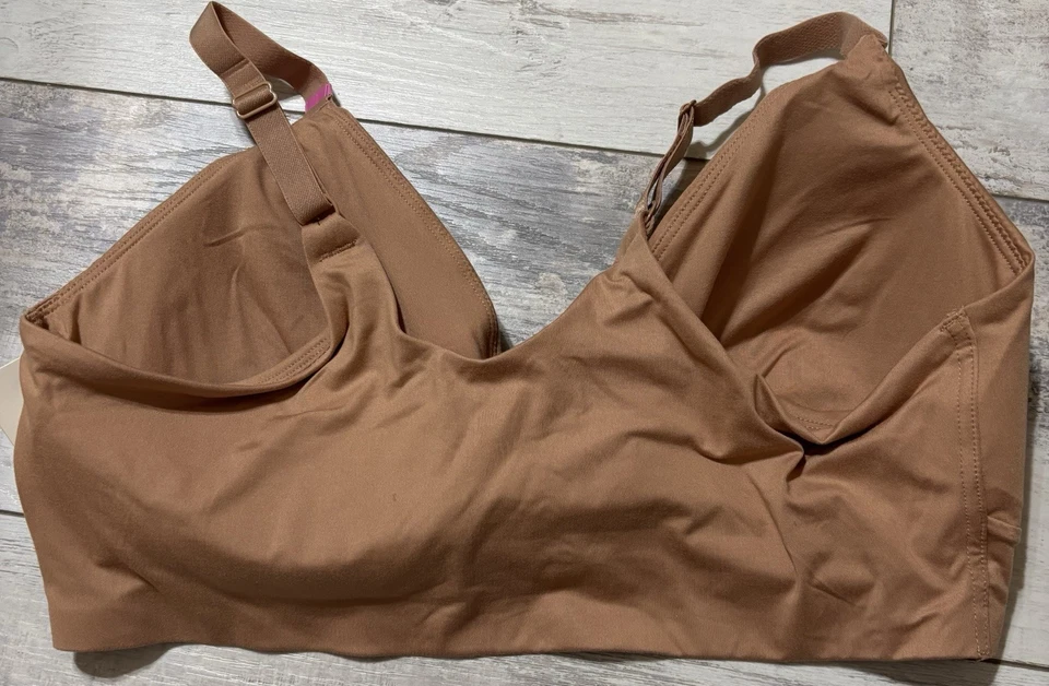 Nuevo con etiquetas Bralette de salón inalámbrico de microfibra suave SO para mujer XXL marrón tazas extraíbles Foto 4 de 4