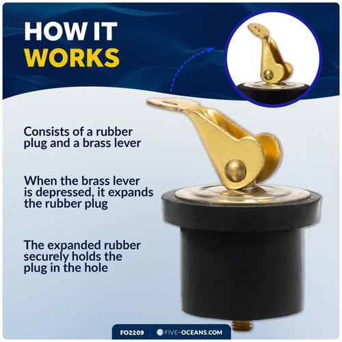 Five Oceans  Livewell Bailer Drain Plug, For 7/8-Inch Diameter Drains - FO2209 - Bild 5 von 7
