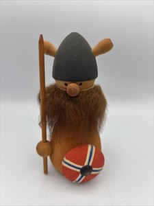 Norway Viking Gnome 5” Vintage Handmade Folk Art Nordic