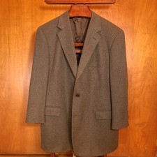 Vintage Brooks Brothers Sport Coat 46R Lambswool Made In Italy Tweed Green
