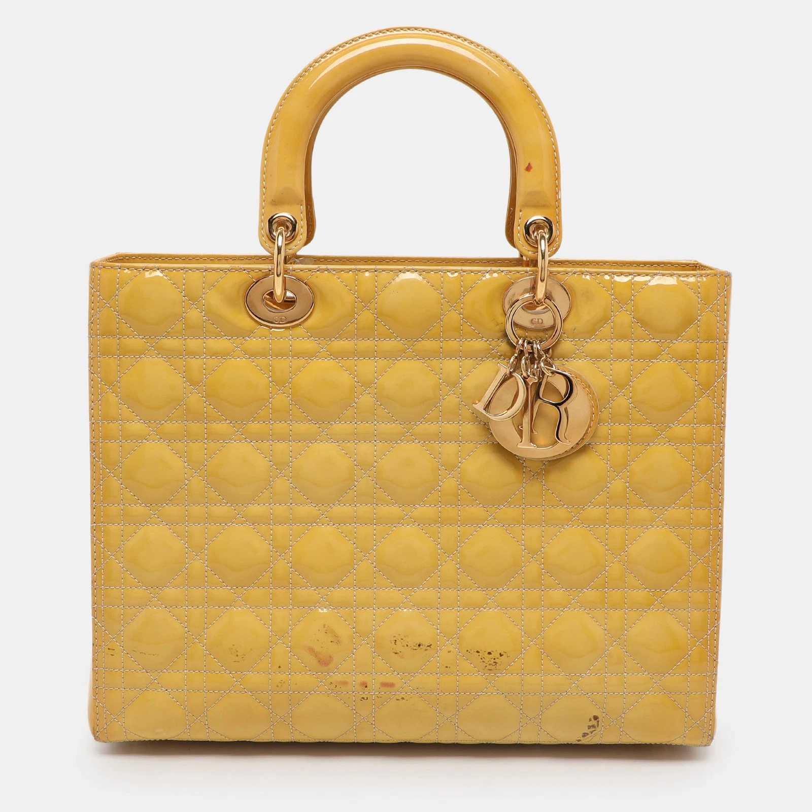 Grand fourre tout femme Dior en cuir verni beige