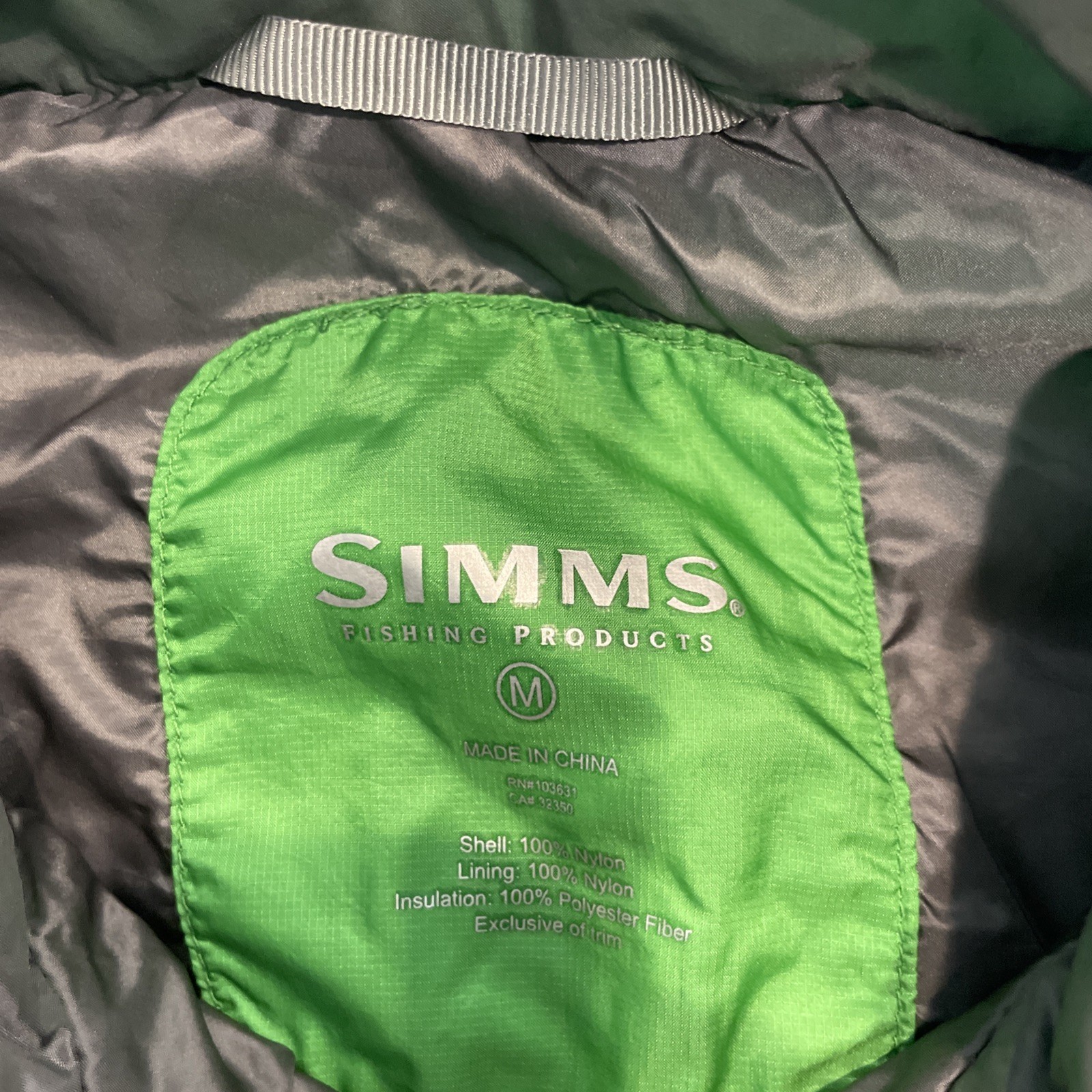 Simms Jacket Womens Medium Green Packable Puffer … - image 3