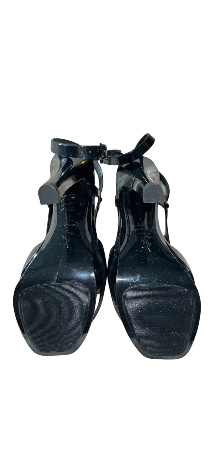 Scarpe donna YSL Yves Saint Laurent nero sandalo omaggio 105 tacco misura 37
