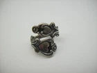 Avon Sterling Silver Vintage TREASURED HEART Spoon Bypass Ring ADJUSTABLE Size 6
