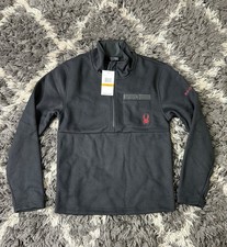 Spyder 1/2 Zip Outbound Jacket Men  s Small Black Sweater Long Sleeve Fleece NWT
