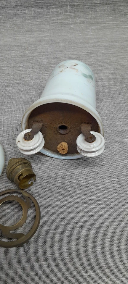 Ancienne suspension Monte et Baisse Opaline Contrepoids, Poulie, Griffe, Douille - Photo 4/4
