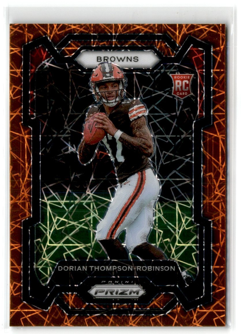 2023 Panini Prizm Orange lazer Dorian Thompson Robinson Rookie Browns #322
