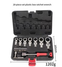 8-19mm Portable Swivel Head Interchangeable Ratchet Wrench with Hex Socket