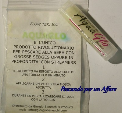 FLOW TEK AQUA GLO dressing room, luminous stick for fly fishing